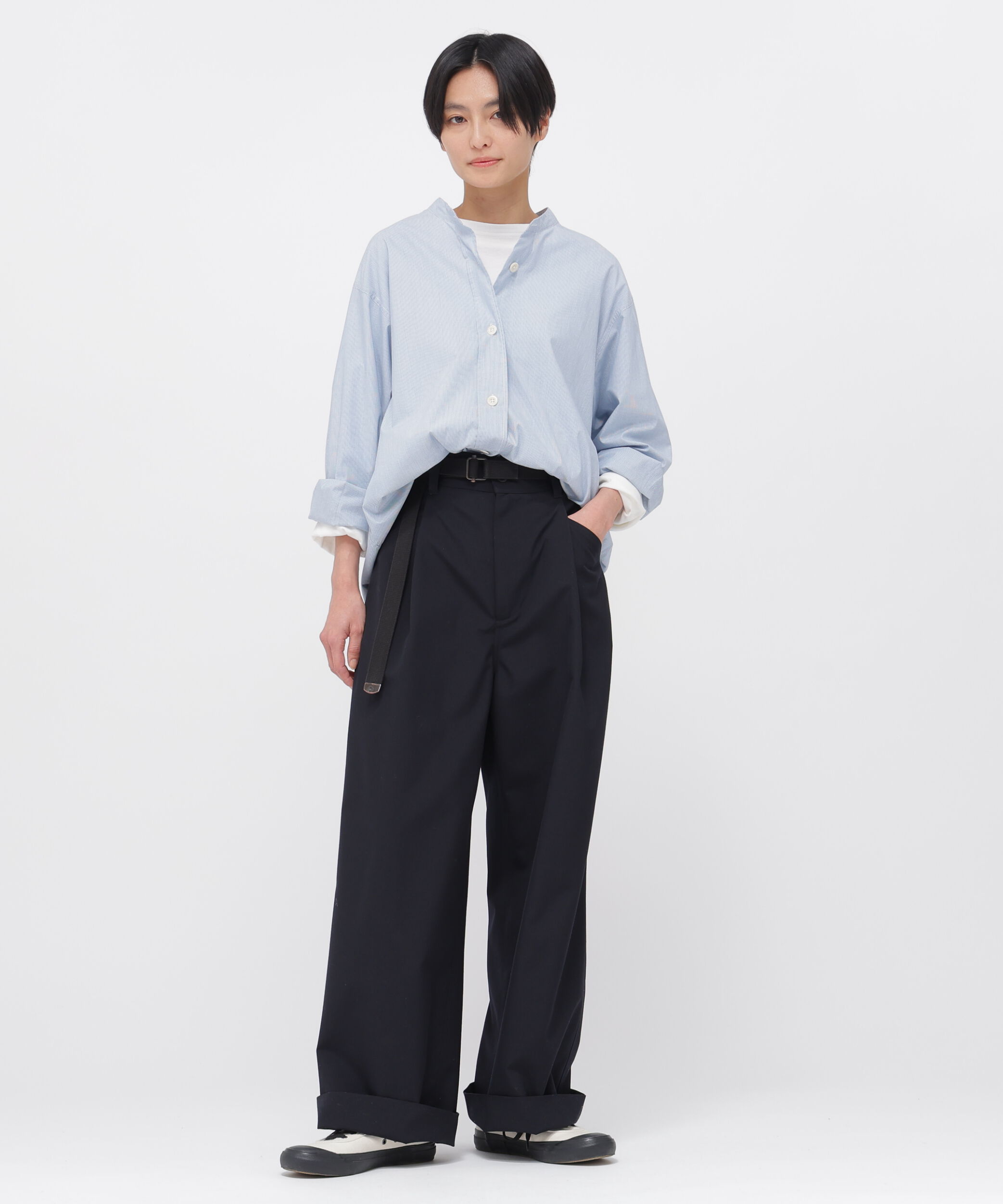 MHL.「WORN COTTON HAIRLINE STRIPE SHIRT」|シャツ・ブラウス|