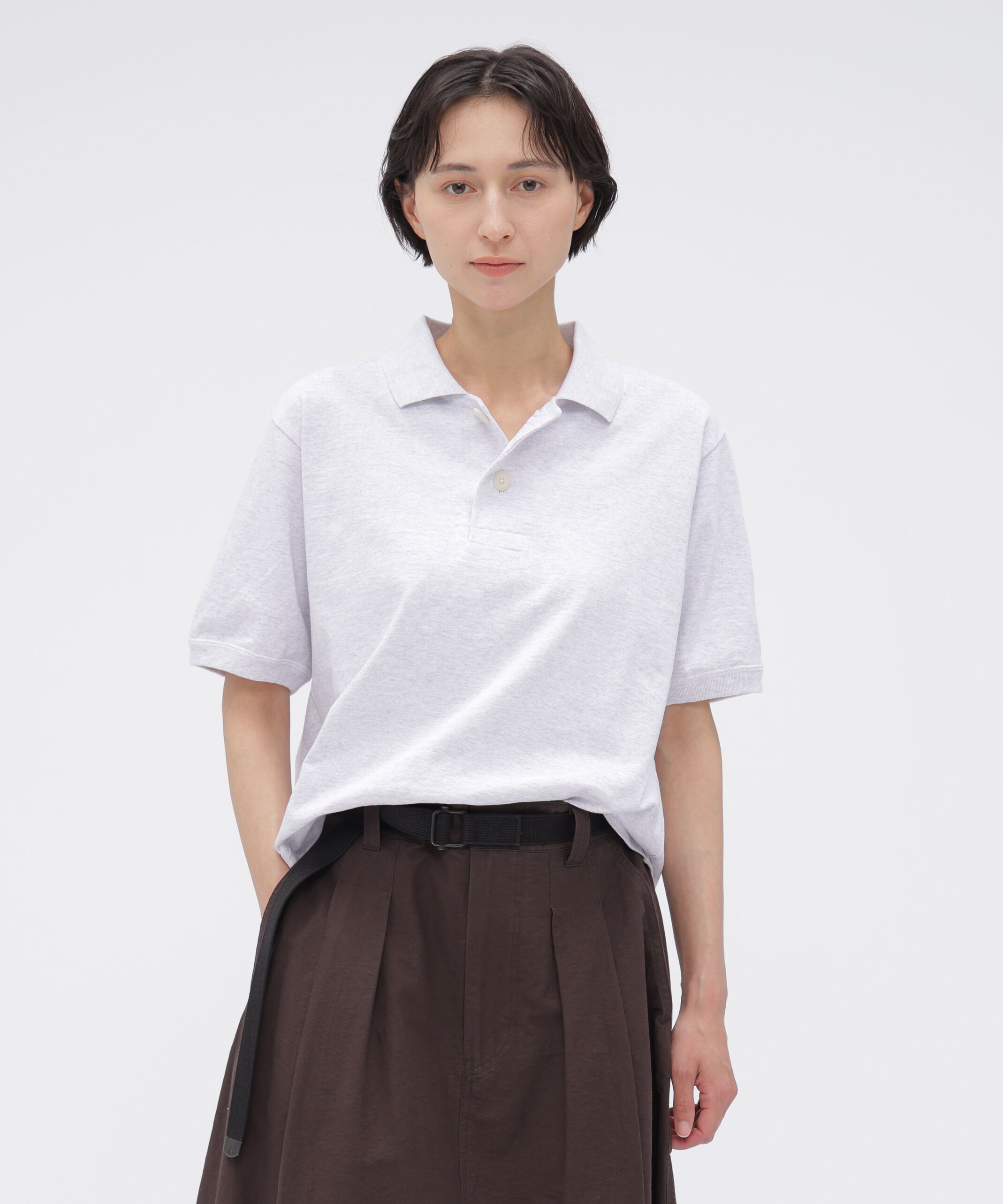 MHL.「MARL COTTON JERSEY TOP」|Tシャツ・カットソー|LIGHT GREY1