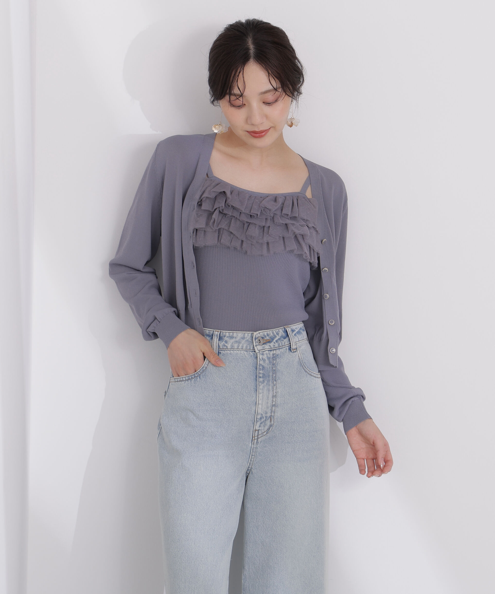 PROPORTION BODY DRESSING「チュール付きニットアンサンブル」|ニット・セーター|