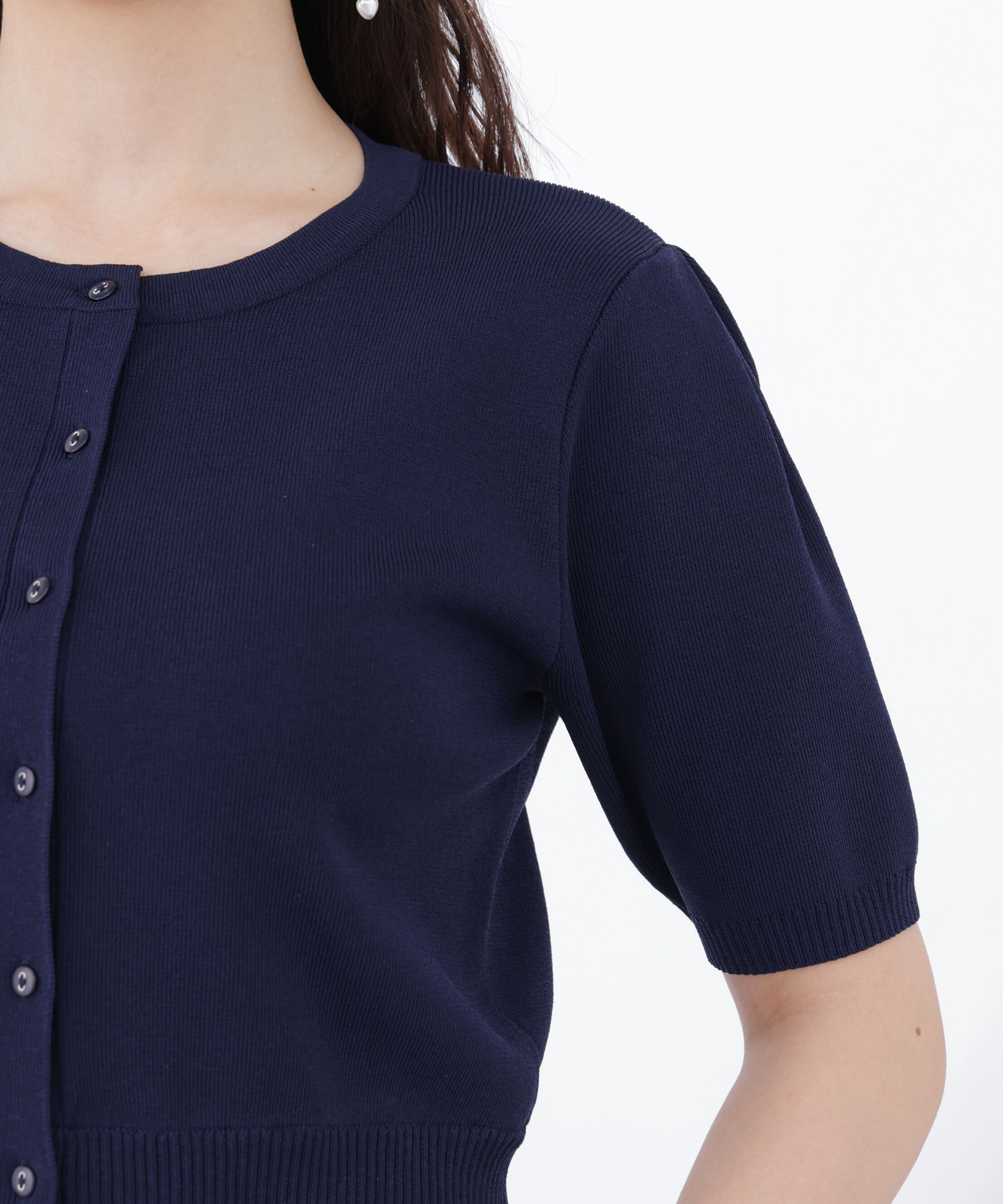PROPORTION BODY DRESSING「レーストリムショートカーディガン」|カーディガン|