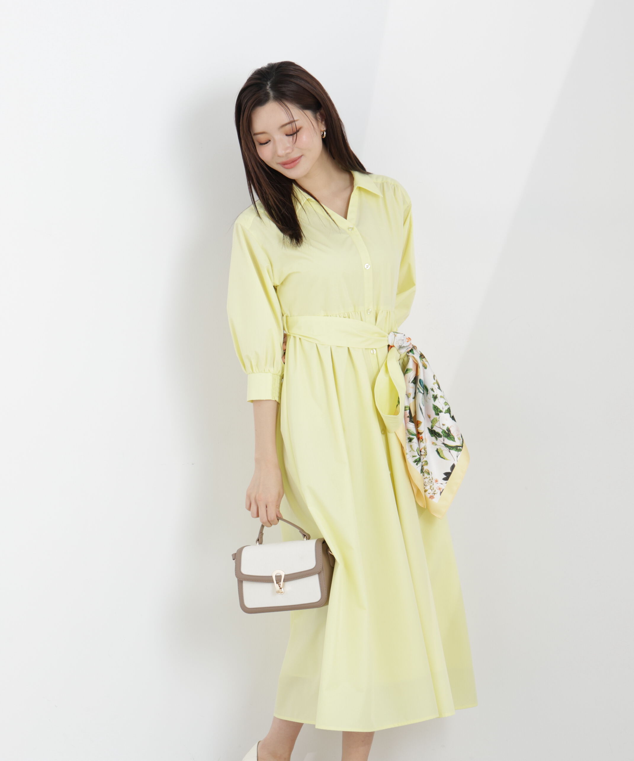 PROPORTION BODY DRESSING「リボン付きシャツワンピース　26SS」|ワンピース|