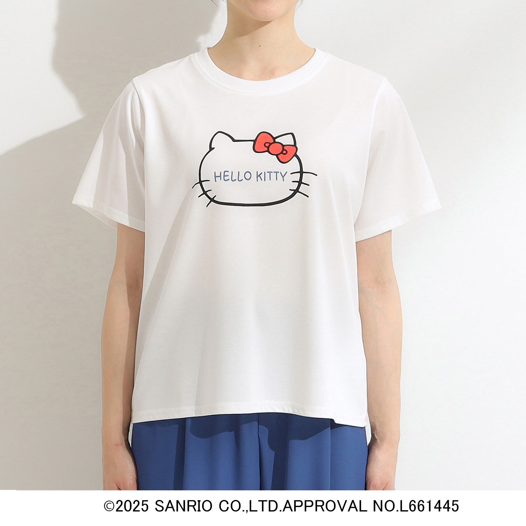 SHOO･LA･RUE「【HELLO KITTYコラボ】【SHOO ICE／汗染み軽減／UVカット】コンパクトTシャツ」|Tシャツ・カットソー|