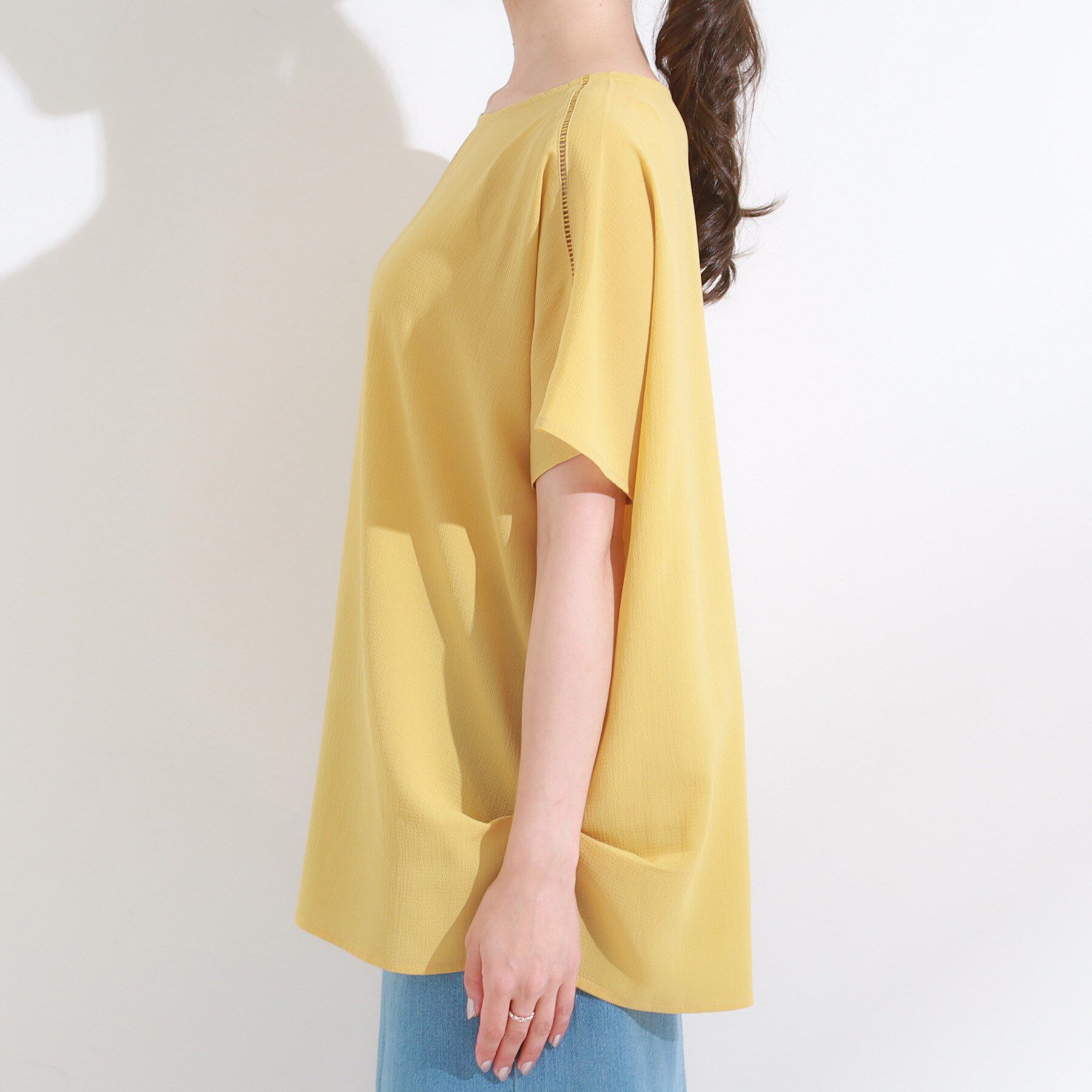 SHOO･LA･RUE「【S-LL/ひんやり/洗濯後しわになりにくい】インせず決まる はしごレースドルマンブラウス」|シャツ・ブラウス|
