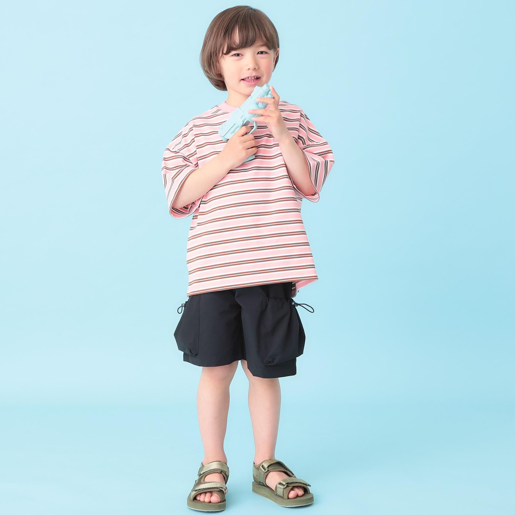 SHOO･LA･RUE「【100-150cm】マルチボーダーTシャツ」|Tシャツ・カットソー|
