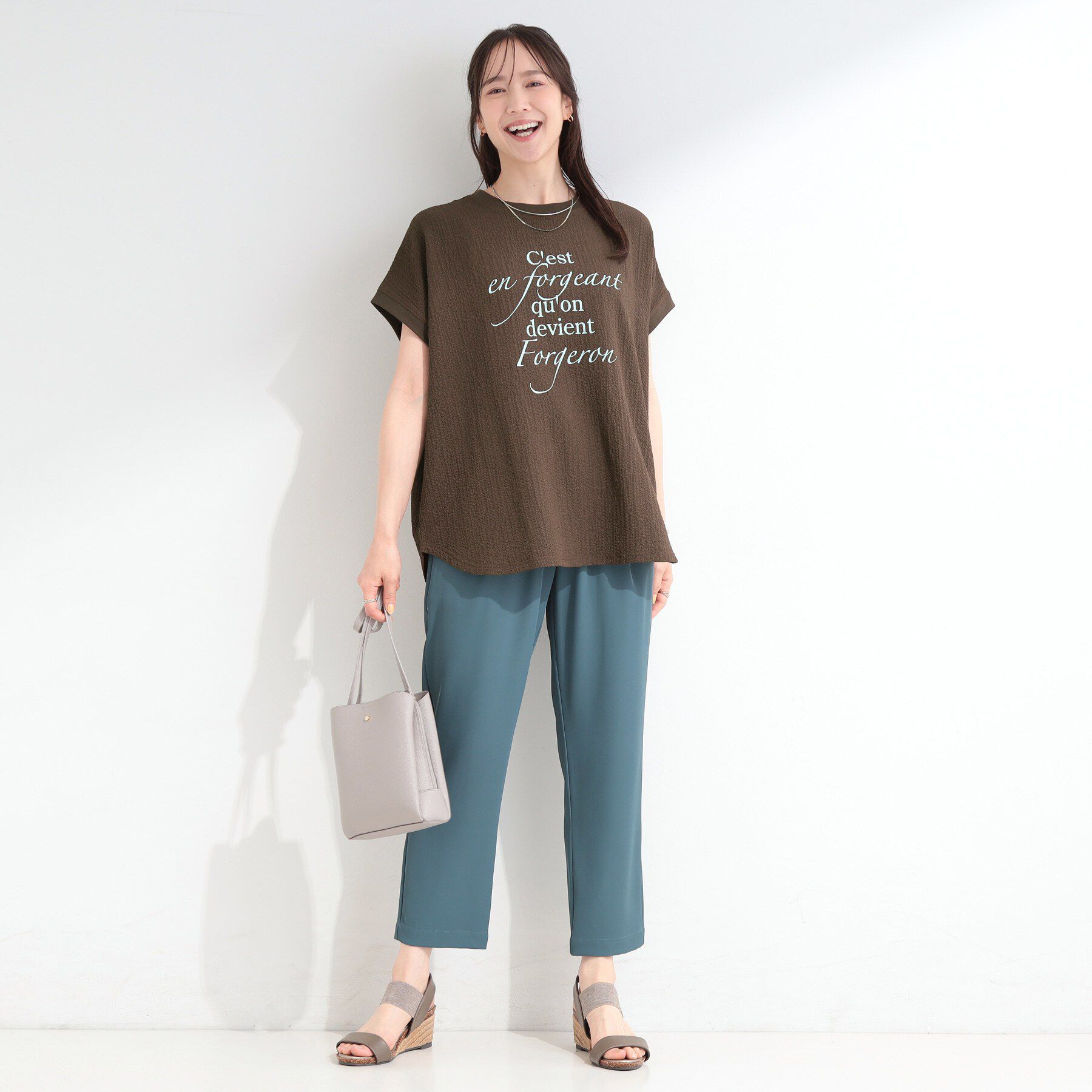 SHOO･LA･RUE「【洗濯機可】ぽこぽこさらさら アソートTシャツ」|Tシャツ・カットソー|