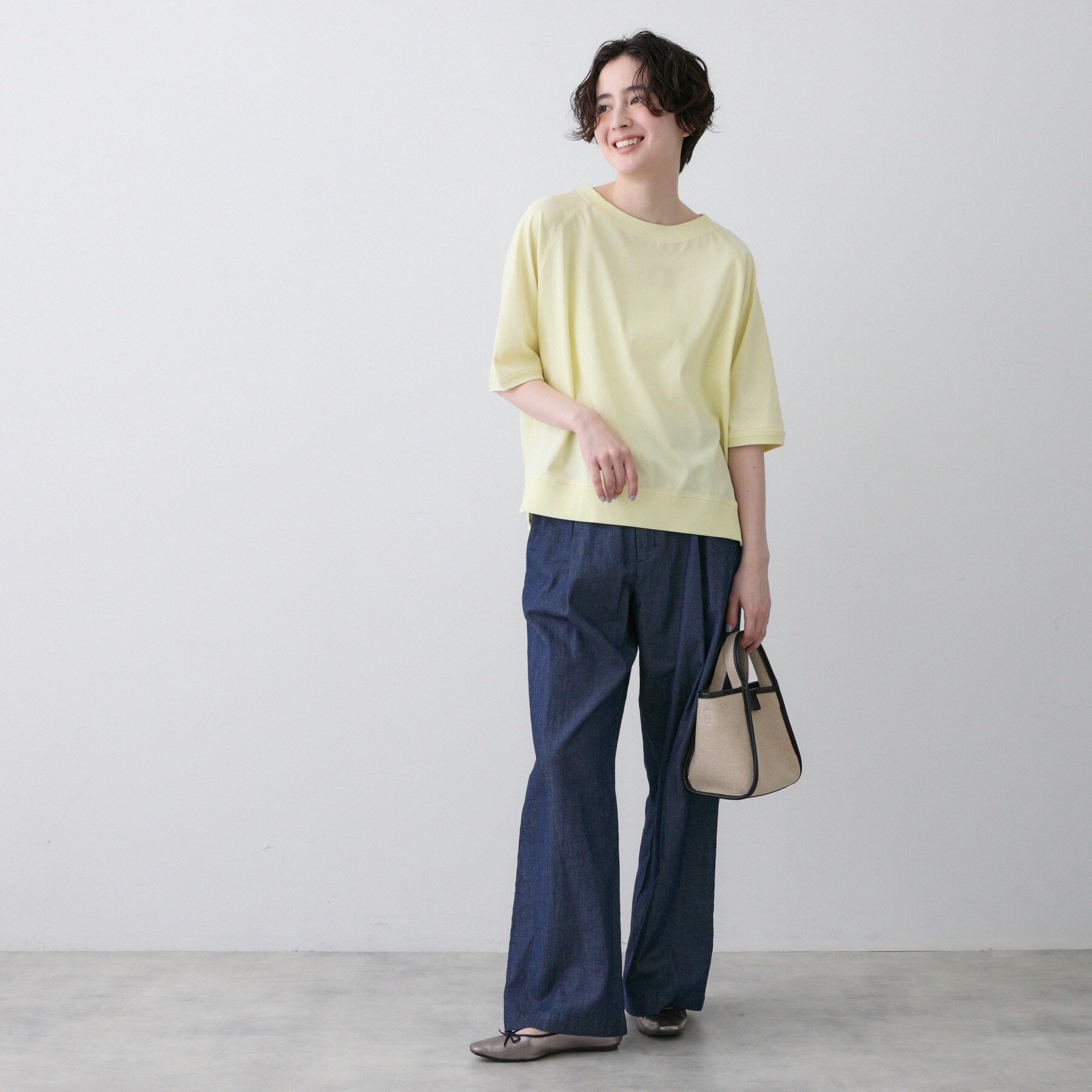 Dessin「【UVカット/接触冷感】フォルムカットソー5分袖」|Tシャツ・カットソー|