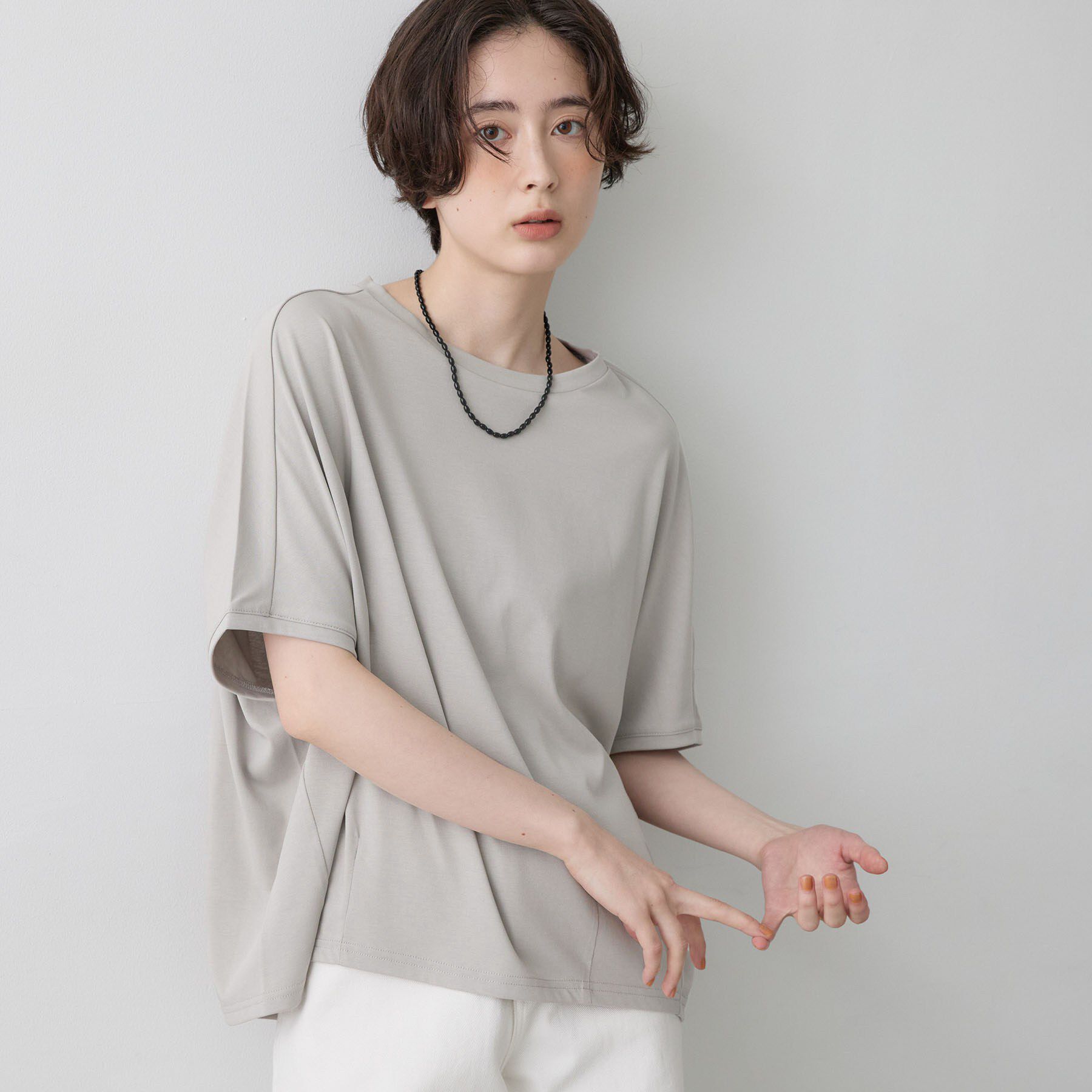 Dessin「【汗シミ防止/UVカット】ドルマンスリーブ プルオーバー」|Tシャツ・カットソー|グレー(012)