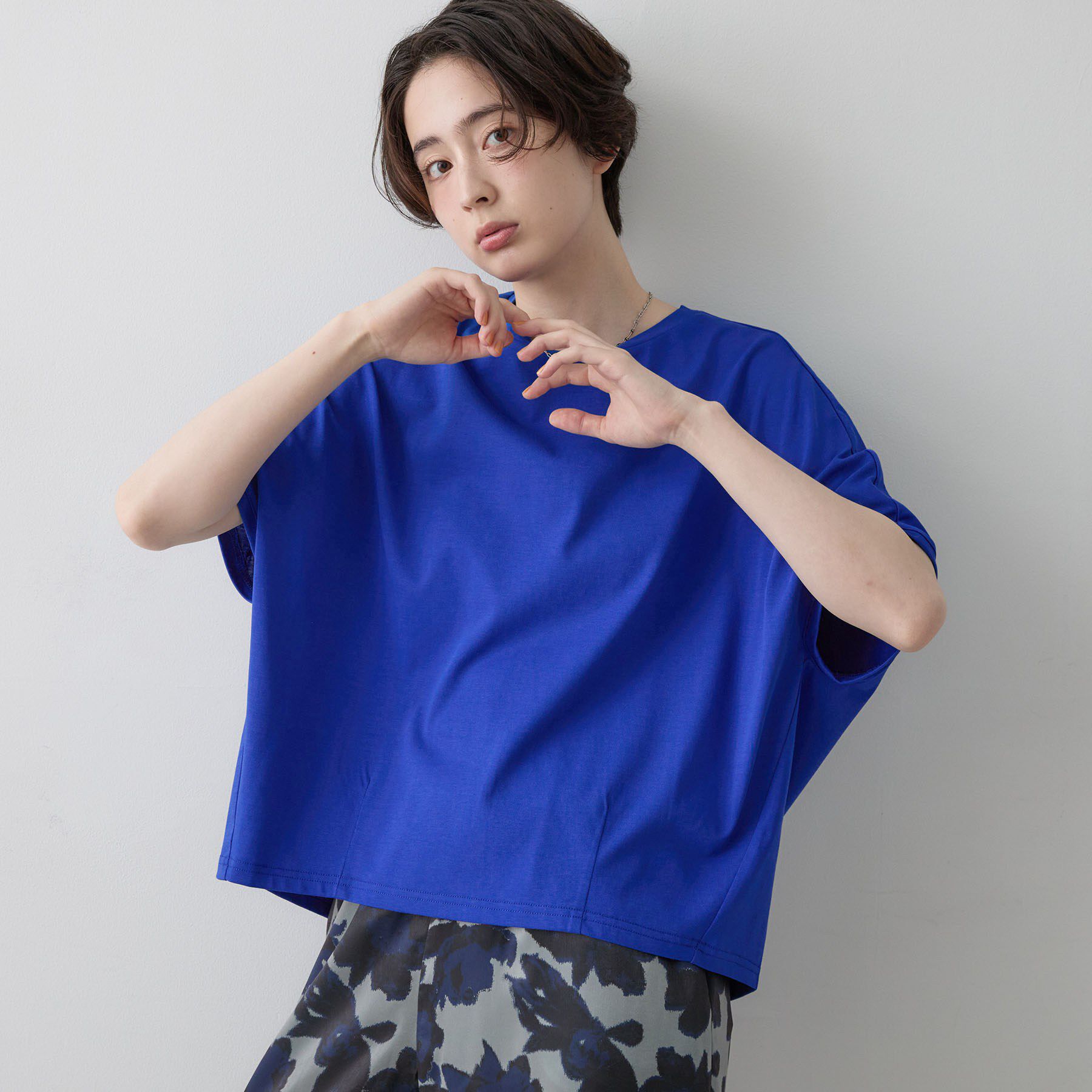 Dessin「【汗シミ防止/UVカット】ドルマンスリーブ プルオーバー」|Tシャツ・カットソー|ブルー(092)