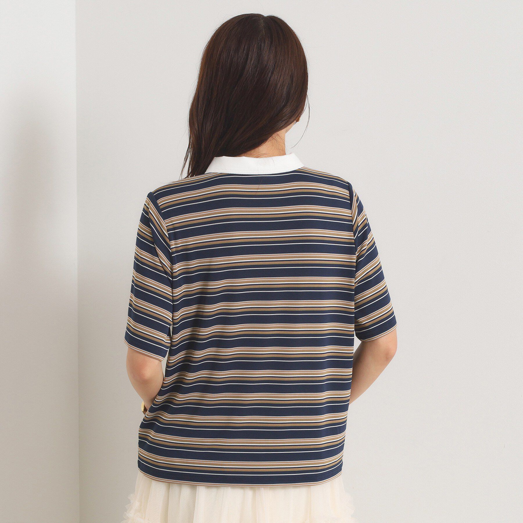 ITS&rsquo;DEMO「ポロ襟ボーダートップス」|Tシャツ・カットソー|