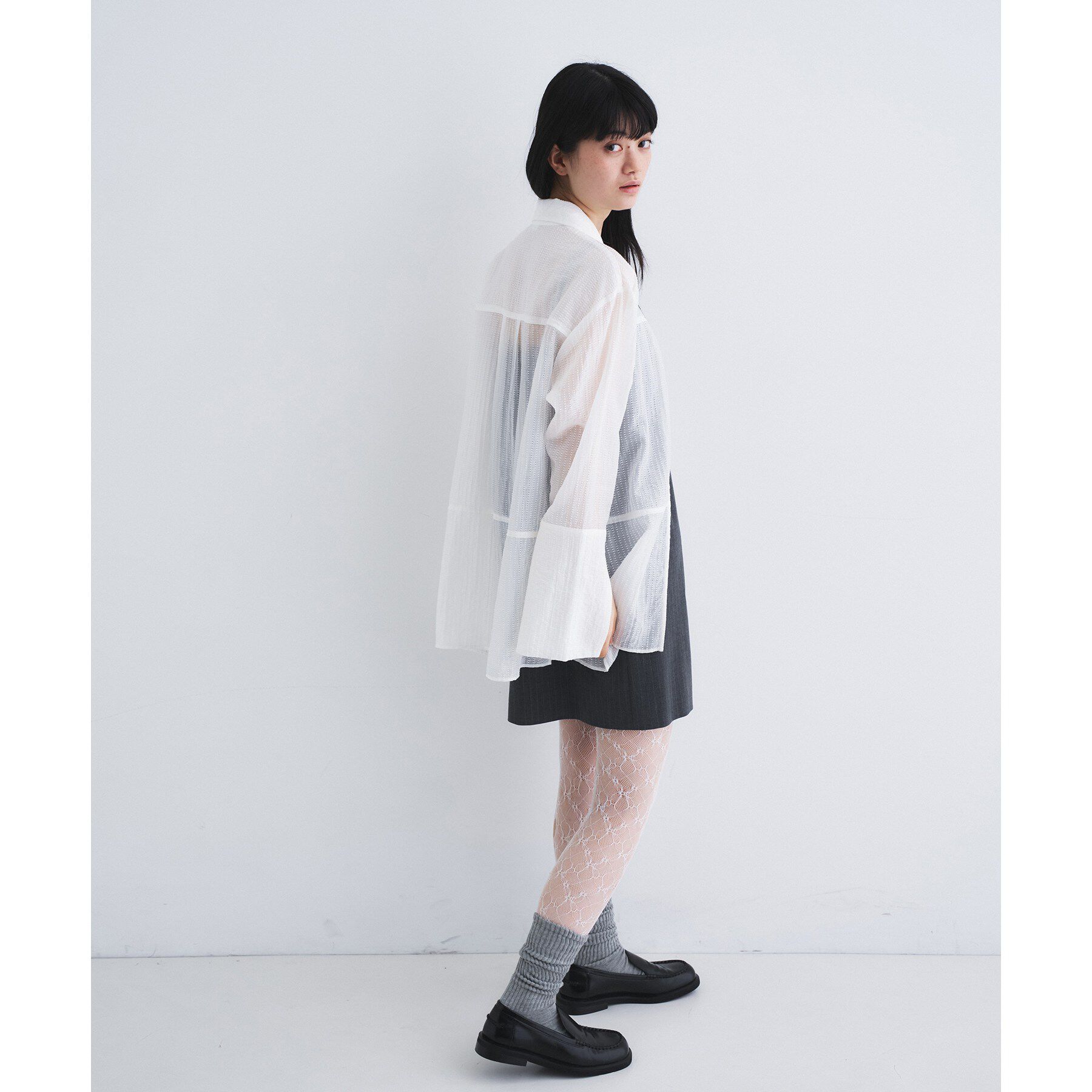 CODE A「point neck ribbon shirts」|シャツ・ブラウス|