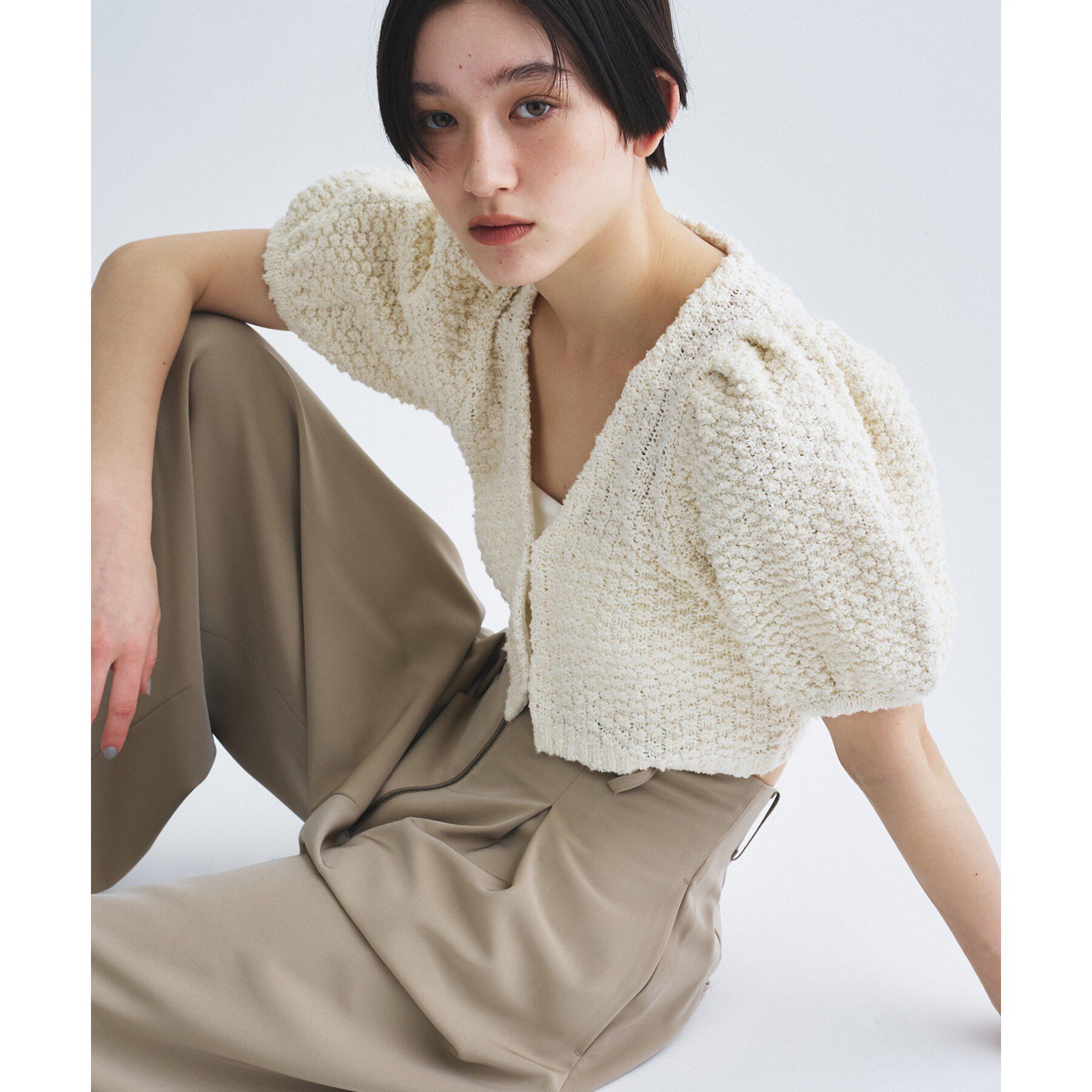 CODE A「cloudy puff cardigan」|カーディガン|オフホワイト(003