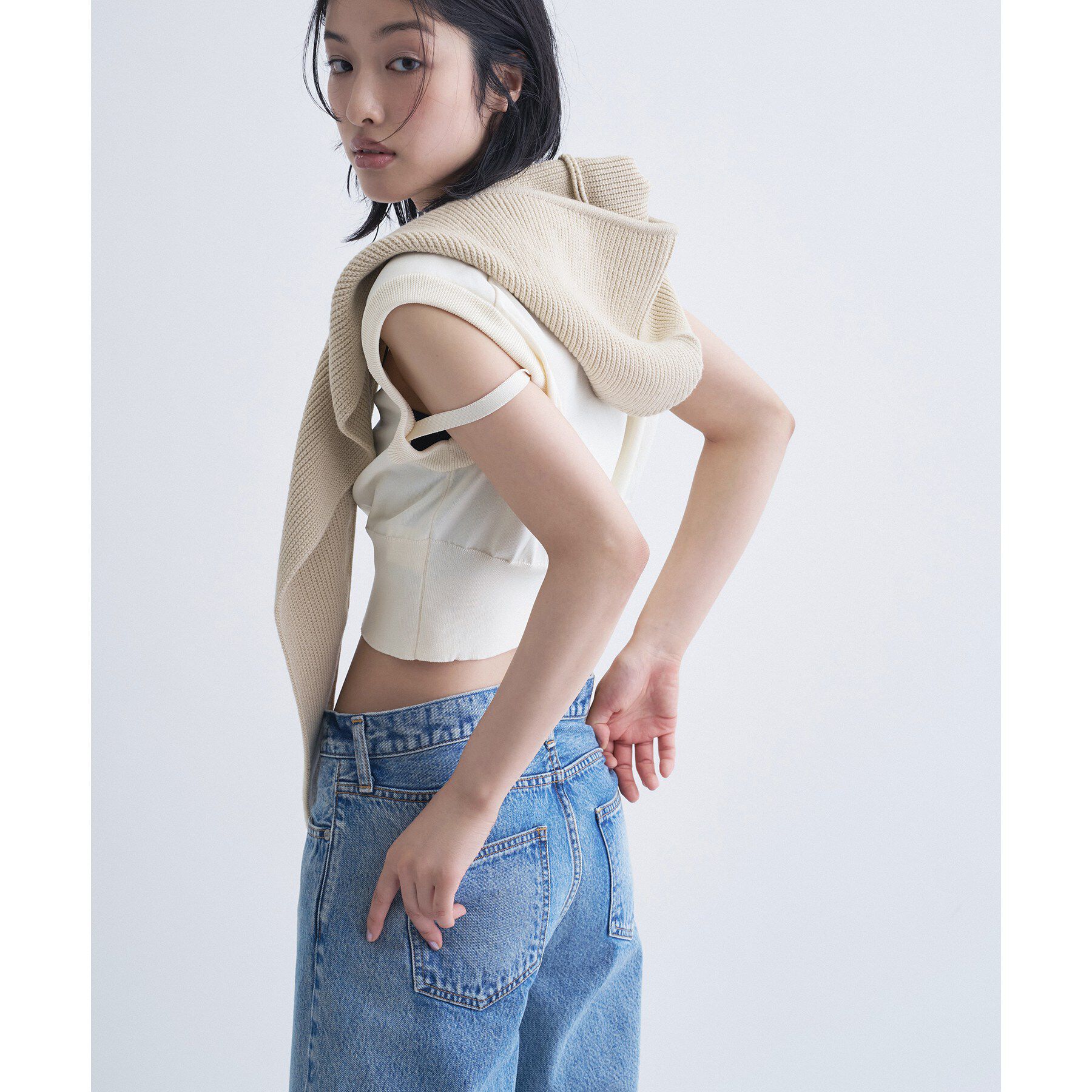 CODE A「design short vest」|ニット・セーター|