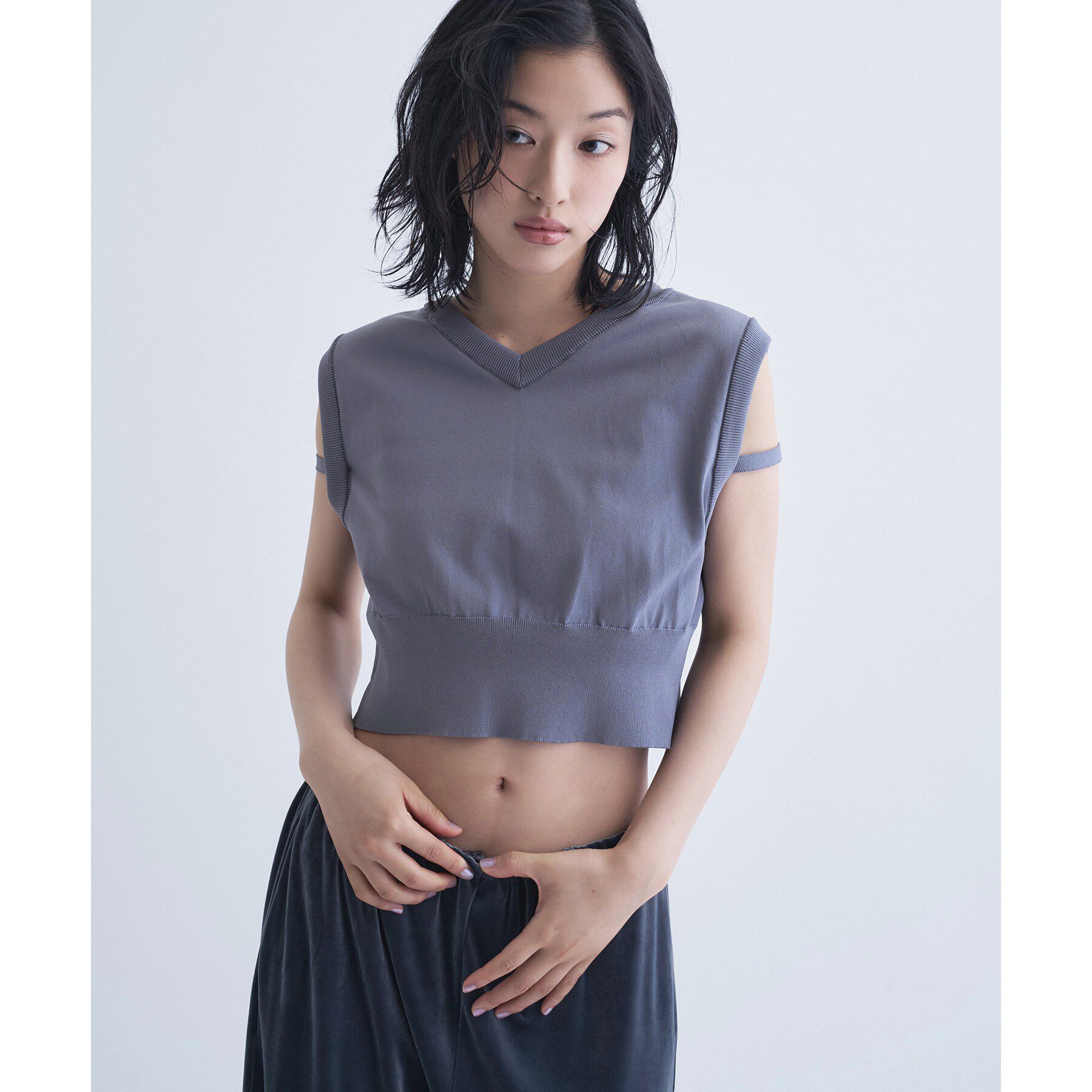 CODE A「design short vest」|ニット・セーター|