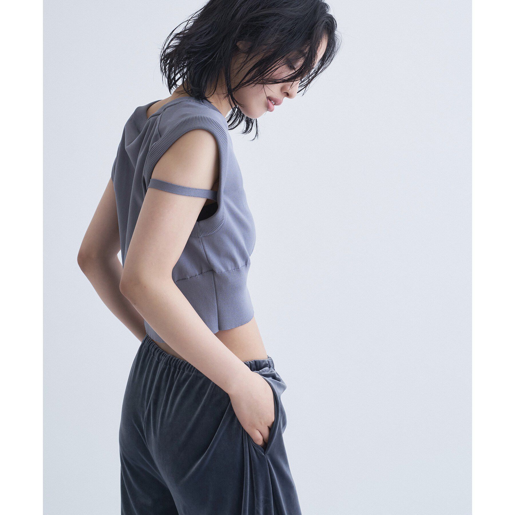 CODE A「design short vest」|ニット・セーター|