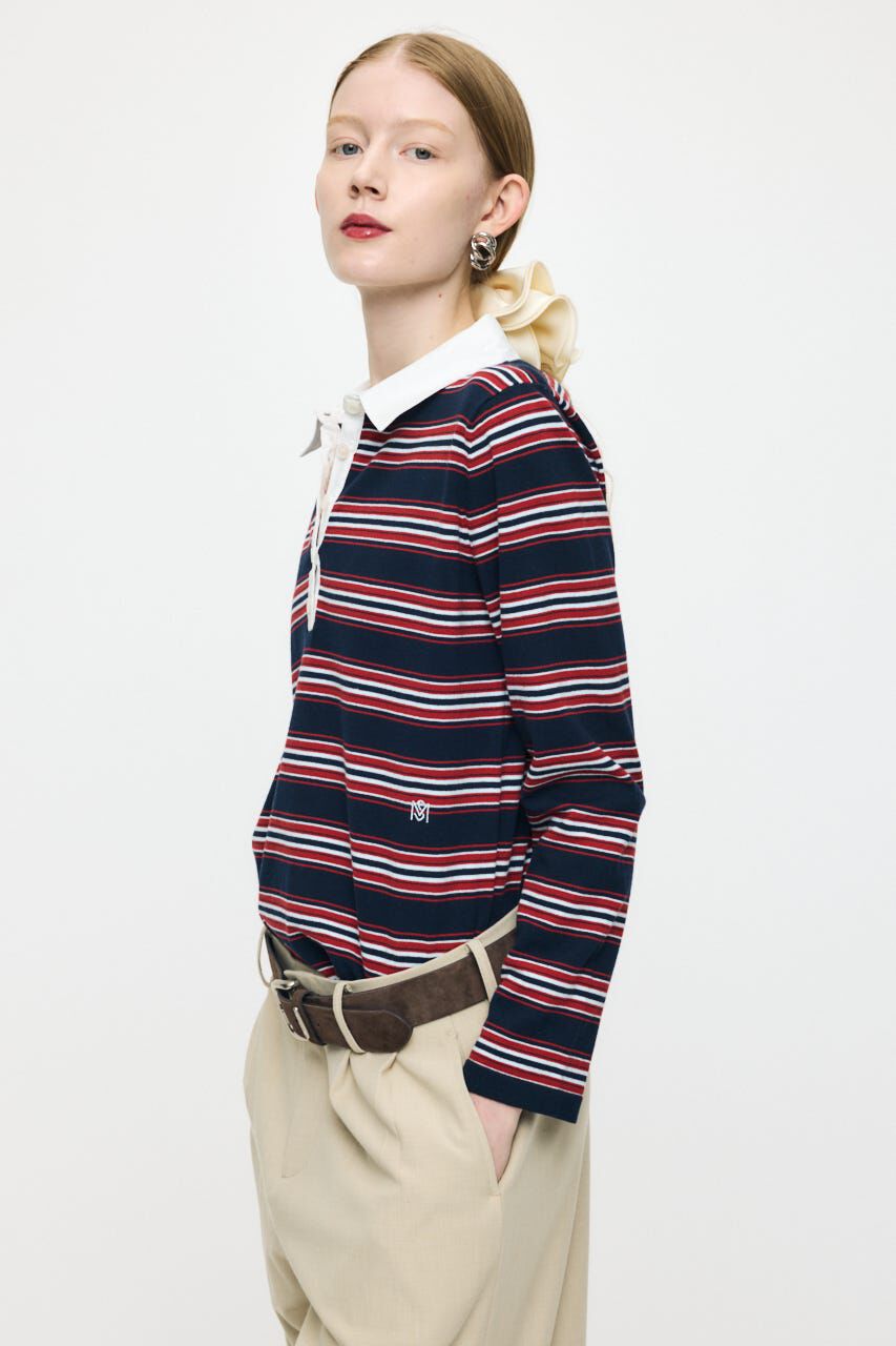 MOUSSY「BORDER POLO KNIT TEE」|ニット・セーター|