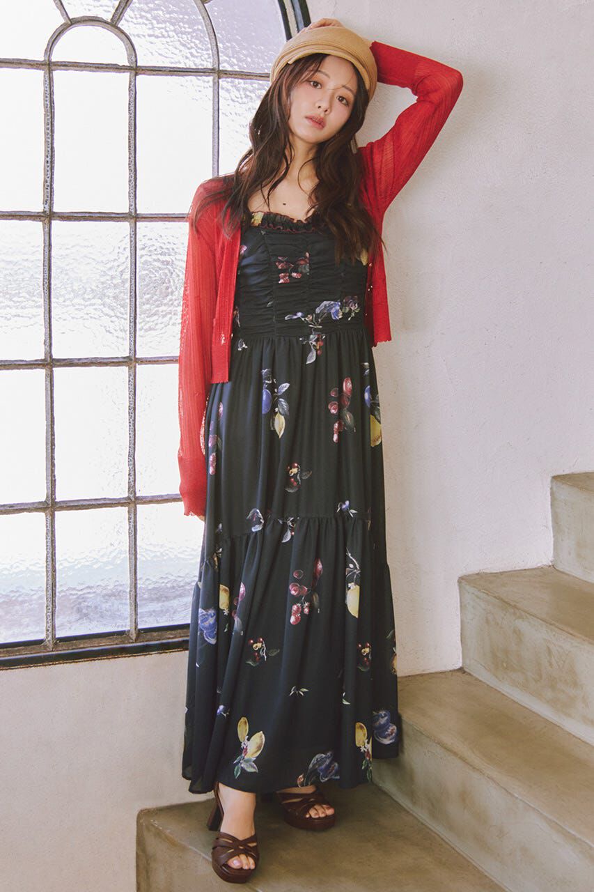 rienda「リボンディティールティアードキャミワンピース」|ワンピース|NVY