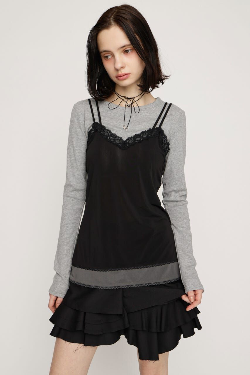 SLY「CAMI LAYERED C／N トップス」|Tシャツ・カットソー|BLK
