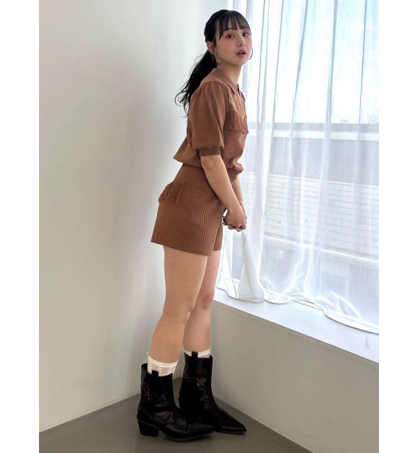 CALNAMUR「バックフリンジニットパンツ」|その他|