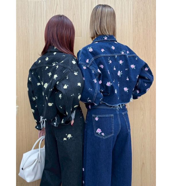 EVRIS「Embroideryデニムブルゾン【セットアップ着用可能】」|デニムジャケット|