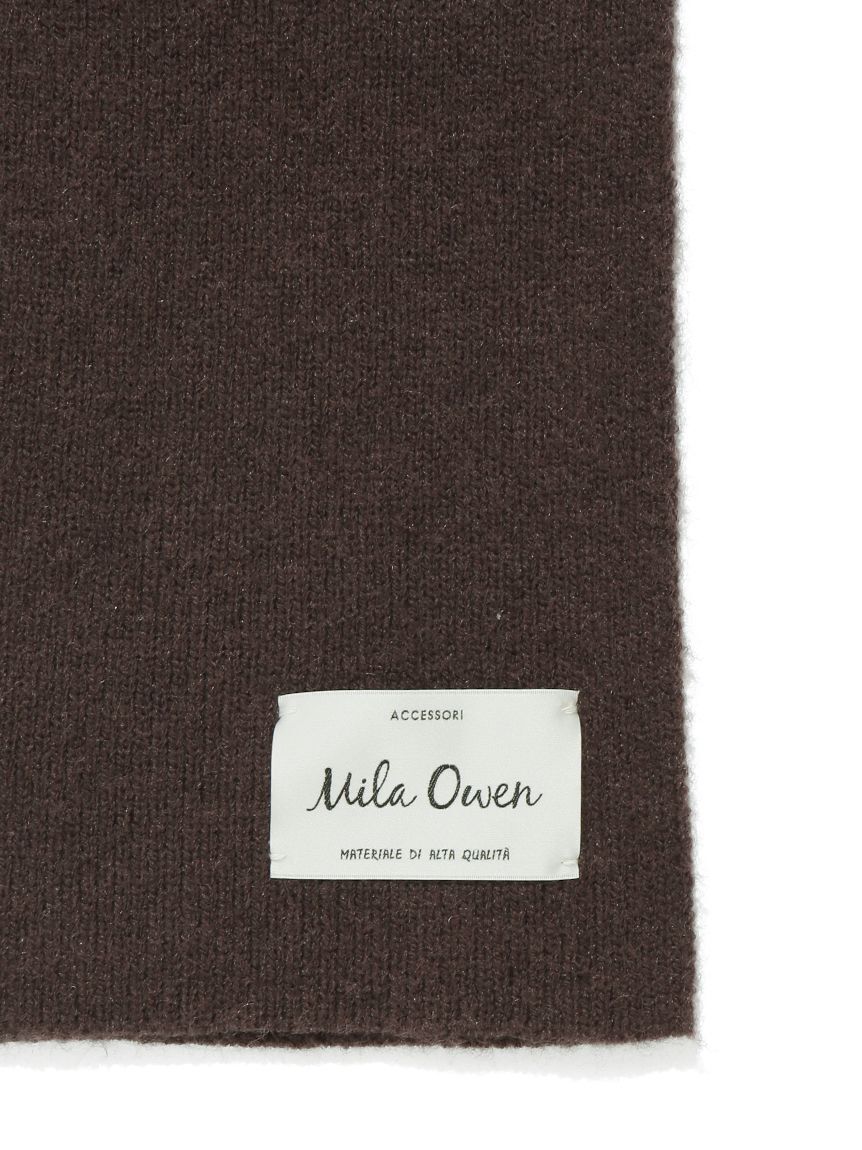 Mila Owen「リブニットフーディマフラー」|マフラー|