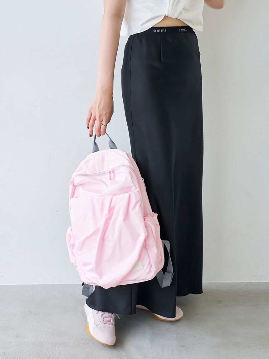 emmi atelier「eco 撥水ギャザーボディーバックパック」|リュック|PNK