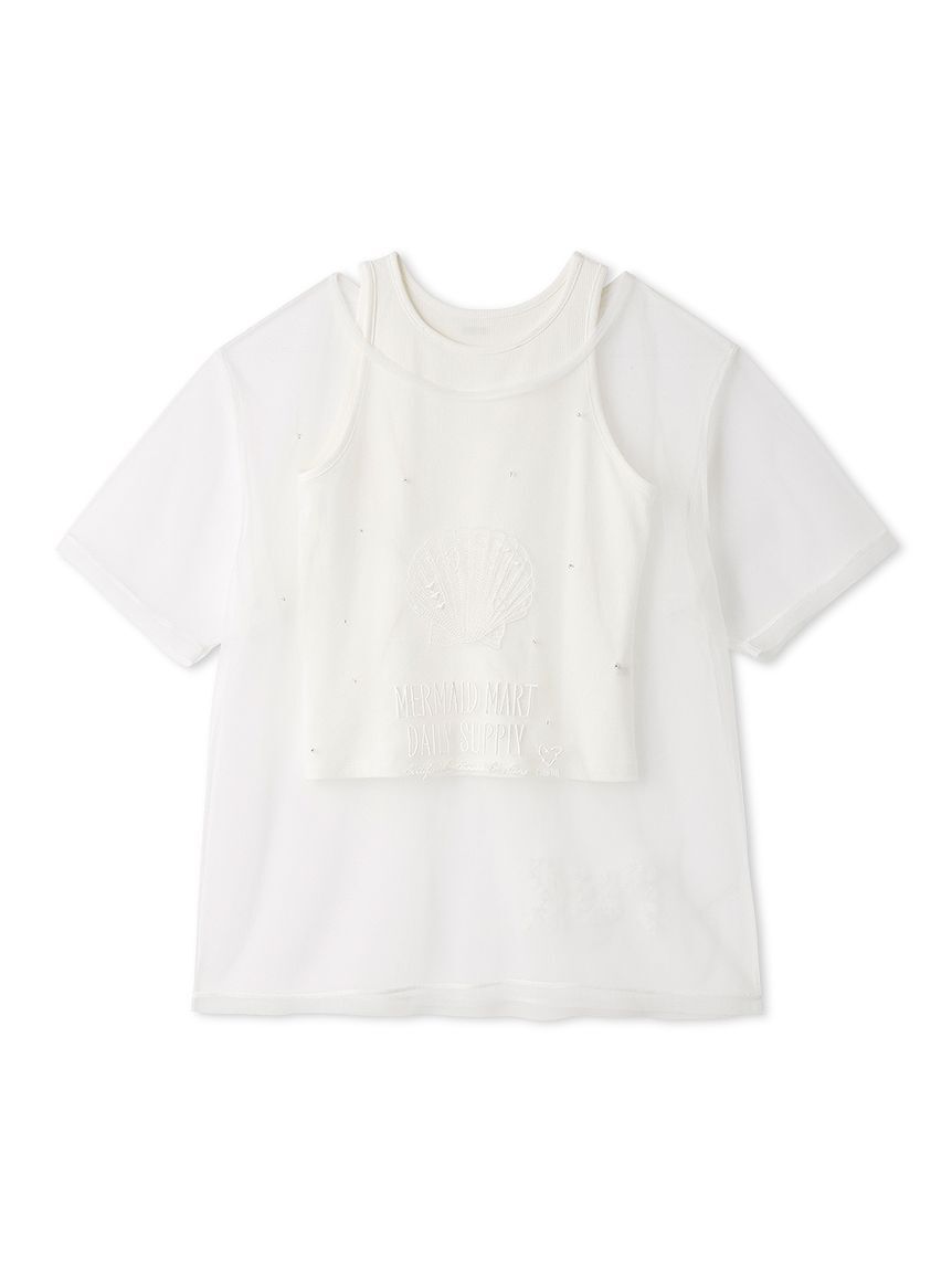 FURFUR「マリン刺繍チュールセットTシャツ」|Tシャツ・カットソー|