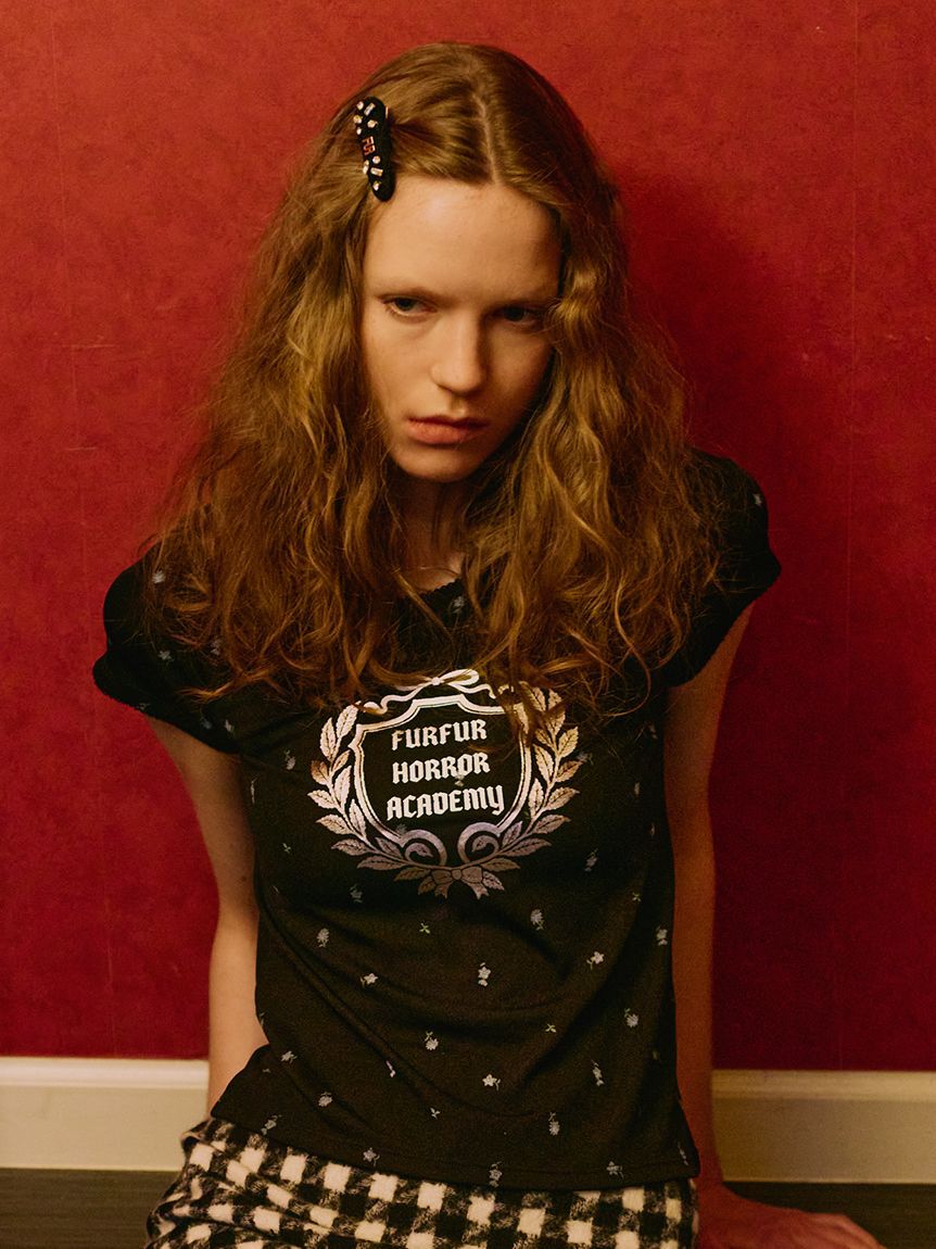 FURFUR「HORROR ACADEMYフラワープリントTシャツ」|Tシャツ・カットソー|BLK