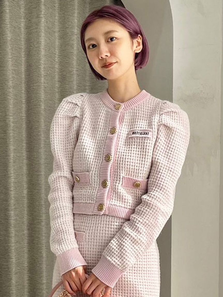 LILY BROWN「【WEB・一部店舗限定カラー】【LILY BROWN&times;MARY QUANT】ツイードニットカーディガン」|カーディガン|