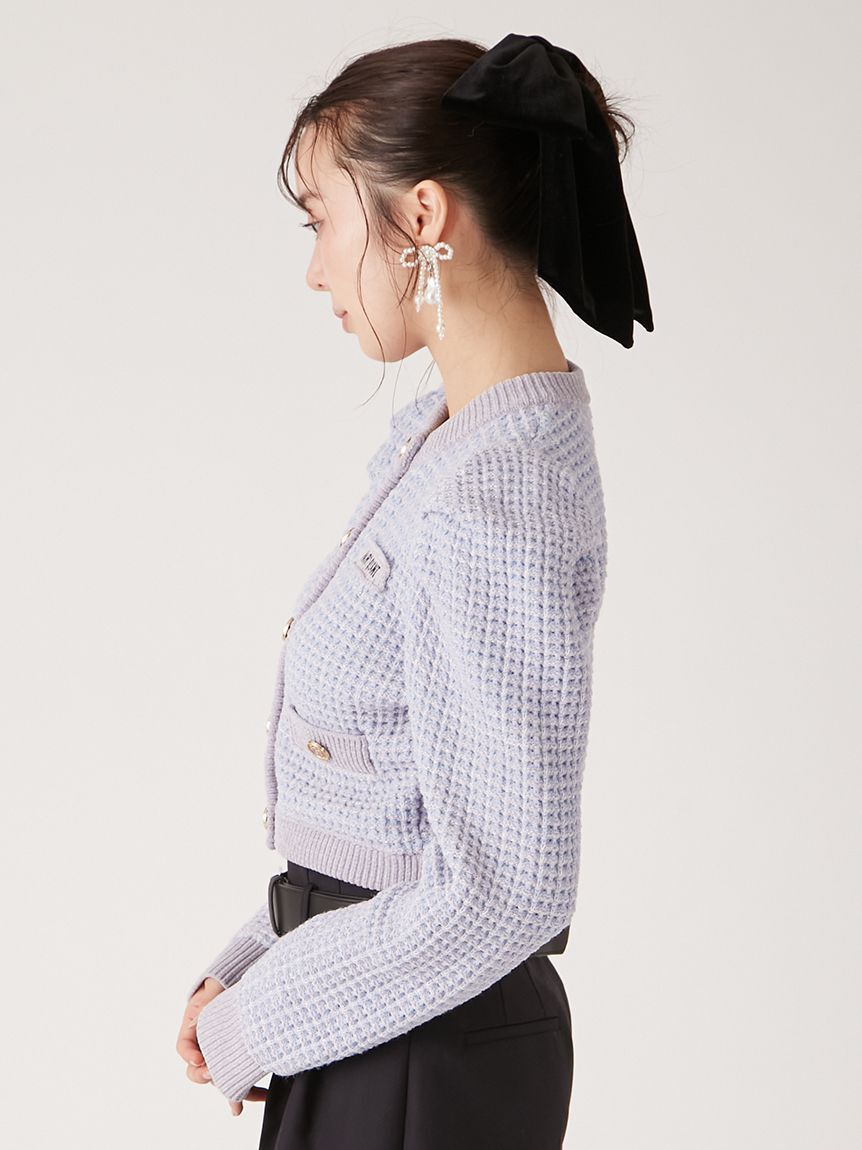 LILY BROWN「【WEB・一部店舗限定カラー】【LILY BROWN&times;MARY QUANT】ツイードニットカーディガン」|カーディガン|