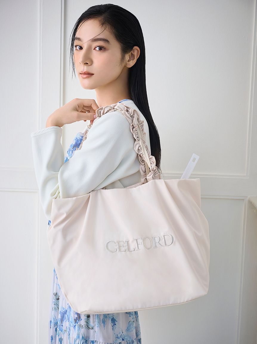 CELFORD「【プリュメル】フリルラメ刺繍トートバッグ（wide）」|トートバッグ|