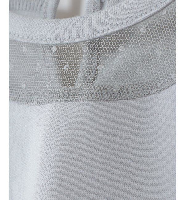 ikka kids「【キッズ】ドットチュール切り替えTシャツ（120~160cm）」|Tシャツ・カットソー|