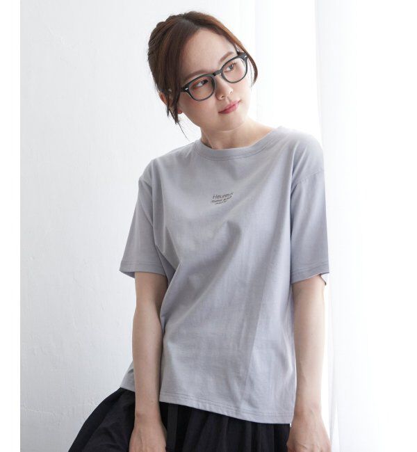 Lbc with Life「ミニロゴ刺繍Tシャツ」|Tシャツ・カットソー|ブルー