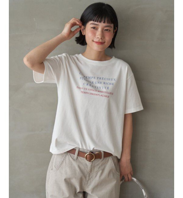 Lbc with Life「コットンロゴプリントTシャツ」|Tシャツ・カットソー|