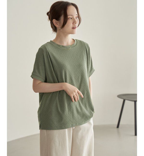 Lbc with Life「【お得だ値】冷感アイレットレースプルオーバー」|Tシャツ・カットソー|