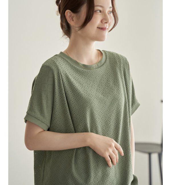 Lbc with Life「【お得だ値】冷感アイレットレースプルオーバー」|Tシャツ・カットソー|