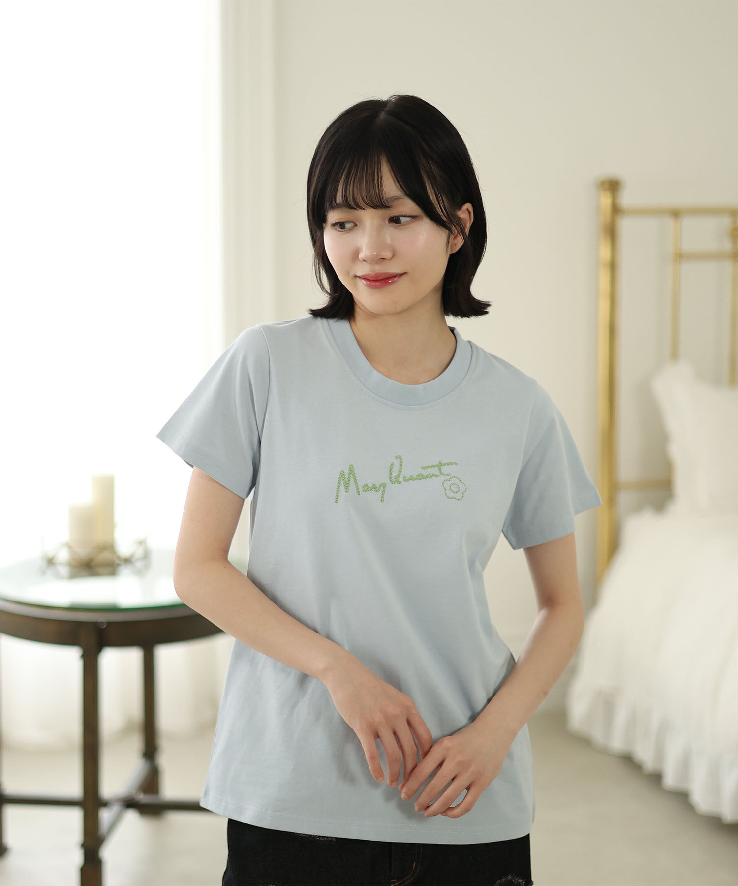 MARY QUANT「チェーンステッチ Tシャツ」|Tシャツ・カットソー|ブルー