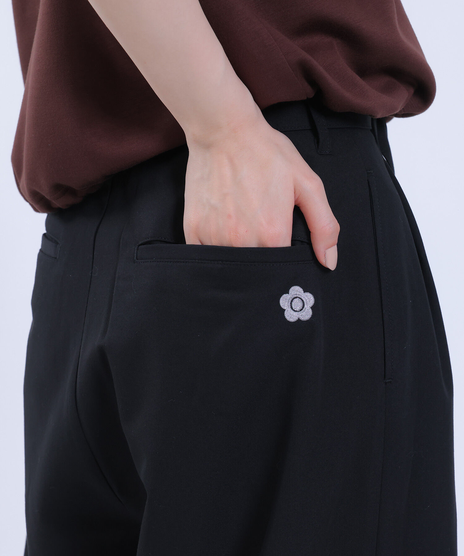 MARY QUANT「タックワイド パンツ」|スラックス|