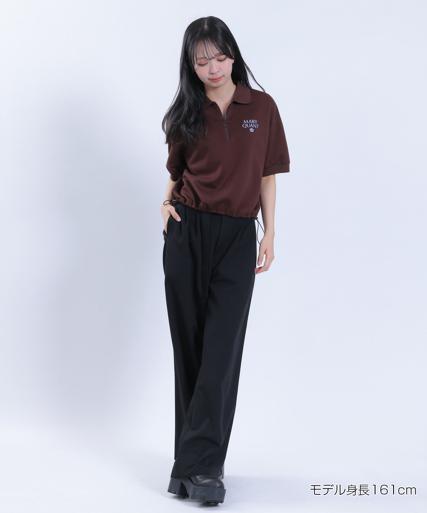 MARY QUANT「タックワイド パンツ」|スラックス|