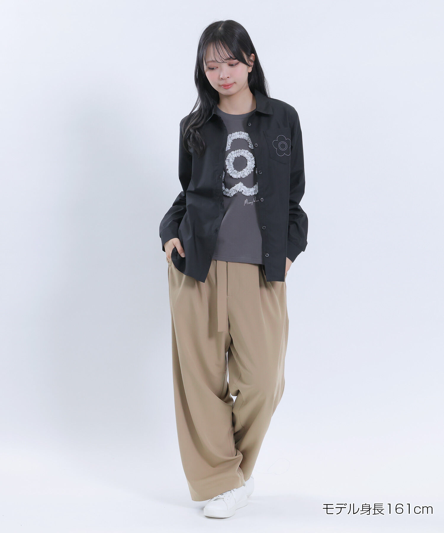 MARY QUANT「タックワイド パンツ」|スラックス|