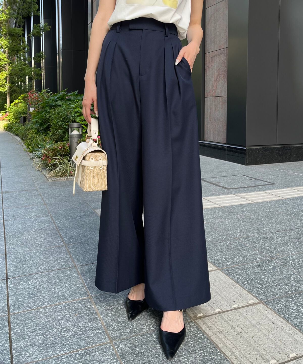 アンドクチュール「タックワイドパンツ」|その他|