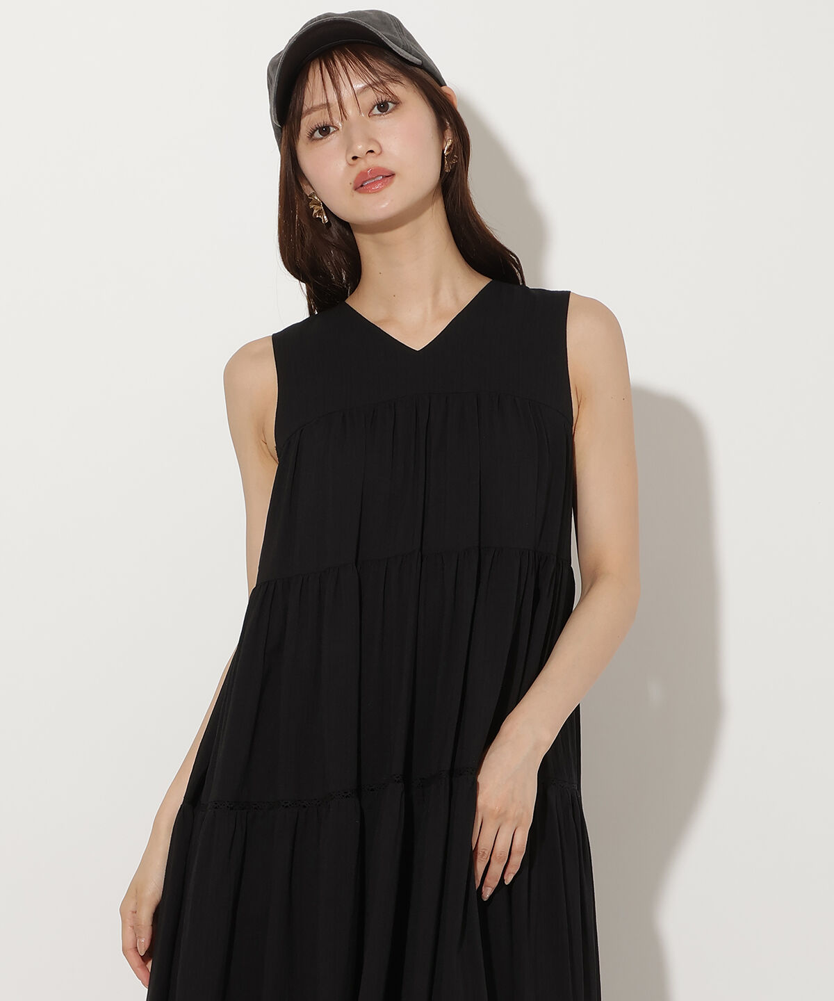 アンドクチュール「裾タックティアードワンピース」|ワンピース|