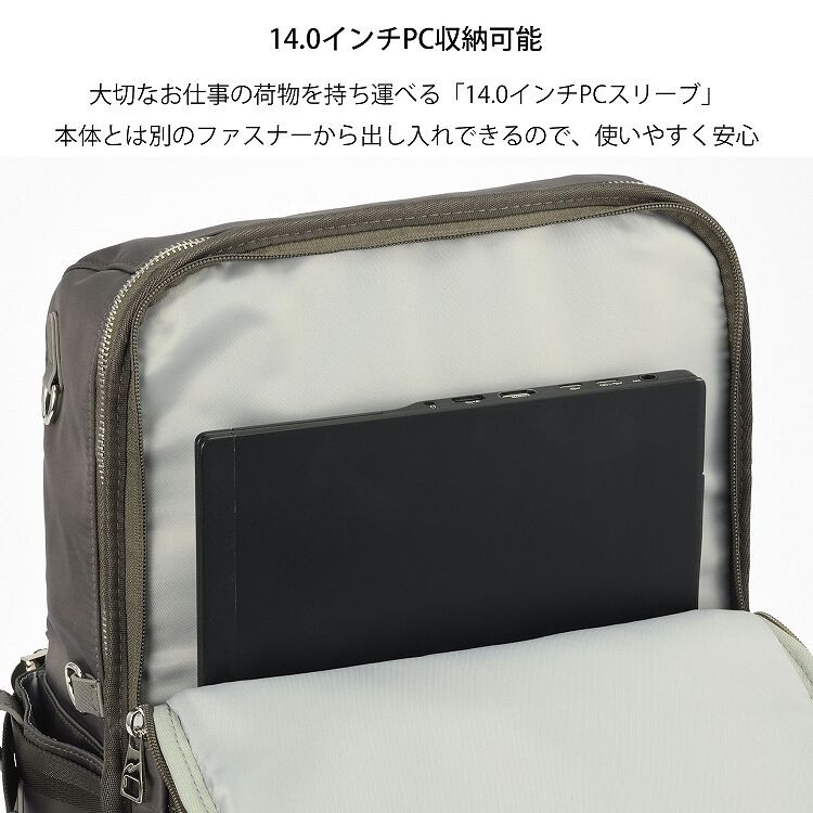 W&.Day/Night「W&.Day/Night リッカノーツ スクエアリュック レディース A4 14.0インチPC シンプル 通勤 19162 バッグ」|リュック|