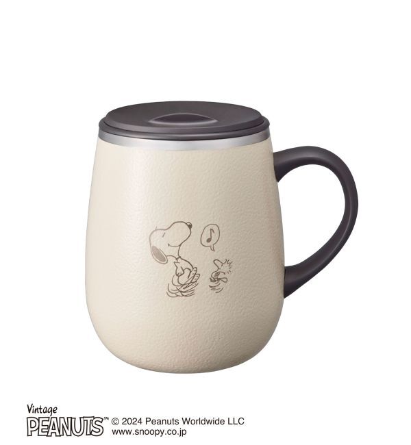 BRUNO「PEANUTS 蓋つきステンレスマグ tall」|グラス・マグカップ|ベージュ