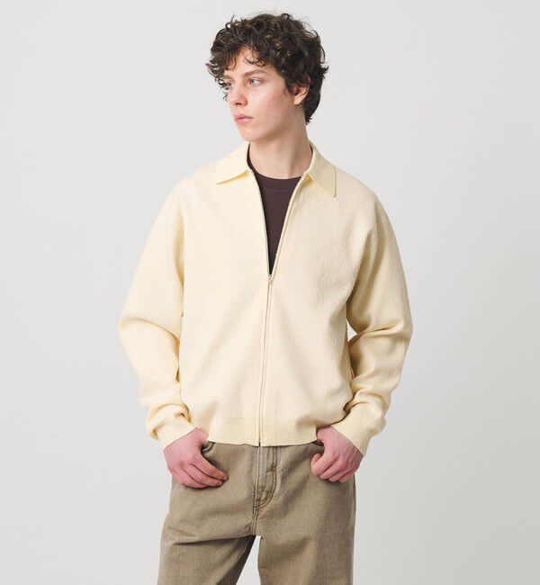 UNITED ARROWS「ブークレー ダブルフェイス ジップブルゾン」|カーディガン|NATURAL