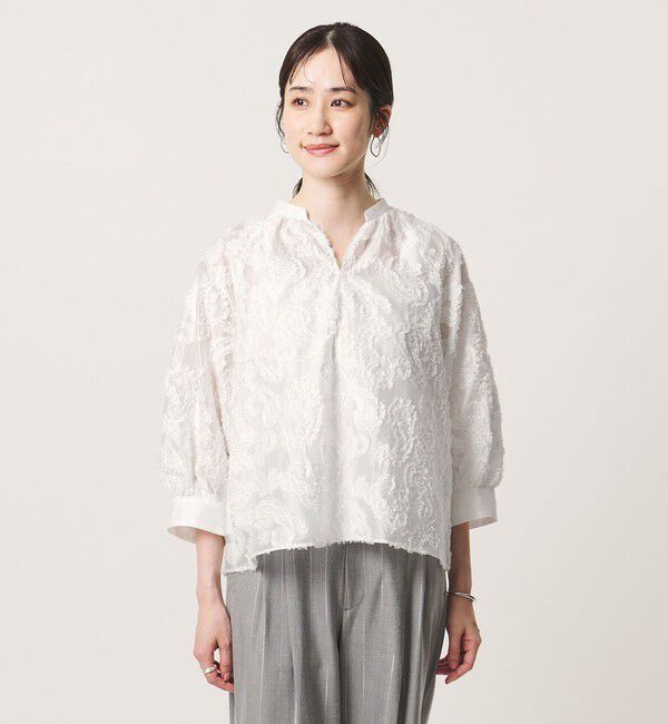 UNITED ARROWS「ラメ カット ジャガード ブラウス ‐ウォッシャブル‐」|シャツ・ブラウス|