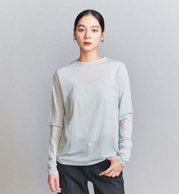 BEAUTY&YOUTH UNITED ARROWS「コットンナイロン天竺 シアー クルーネック Tシャツ」|Tシャツ・カットソー|