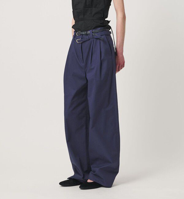 ATTISESSION「＜ATTISESSION＞ベルト 2タック ストレート パンツ 3」|その他|NAVY