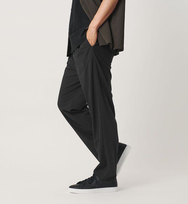 BEAUTY&YOUTH UNITED ARROWS「クール 1プリーツ テーパード スラックス NO.7 接触冷感 ヨコストレッチ」|チノ|BLACK