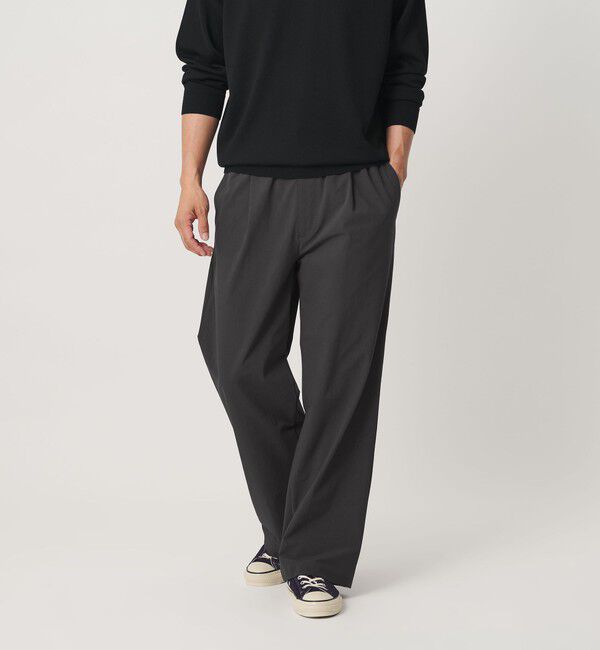 BEAUTY&YOUTH UNITED ARROWS「360&deg;MASTER 1プリーツ ストレート イージーパンツ NO.8 セットアップ対応 撥水 ストレッチ ウォッシャブル」|チノ|DK.GRAY