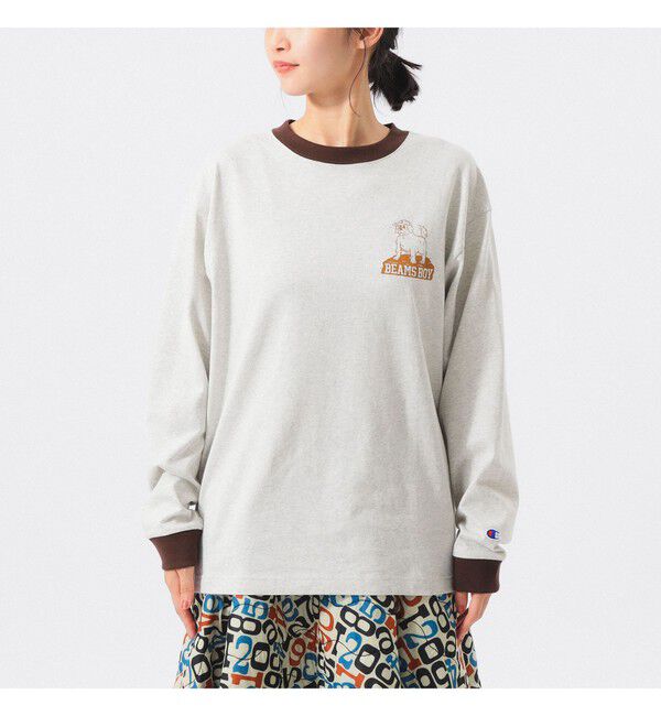 BEAMSBOY「【別注】Champion / BOYロゴ リンガーTシャツ」|Tシャツ・カットソー|